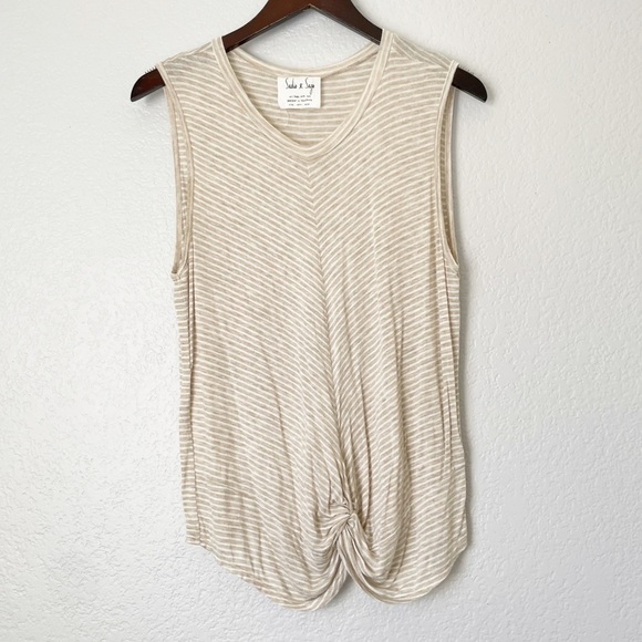 Sadie & Sage Tops - Sadie & Sage Cream Striped Tank Top
